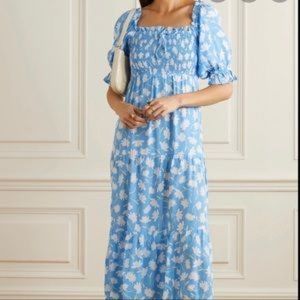 Faithfull the Brand Olinda midi maxi Dress shirt free Doen Anthropologie XS 2 0